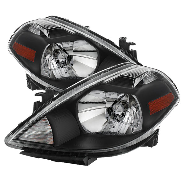 xTune Nissan Versa 07-12 Crystal Headlights Black HD-JH-NV07-AM-BK - Bull Strap