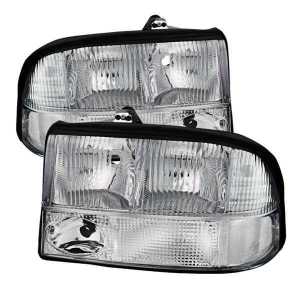 xTune Oldsmobile Bravada 98-01 Crystal Headlights Chrome HD-JH-GS1598-AM-C - Bull Strap