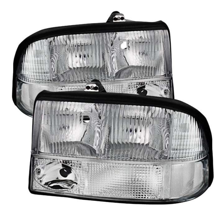 xTune Oldsmobile Bravada 98-01 Crystal Headlights Chrome HD-JH-GS1598-AM-C - Bull Strap