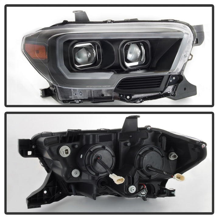 xTune Toyota Tacoma 16-18 DRL Light Bar Projector Headlights - Black PRO-JH-TTA16-LBDRL-BK - Bull Strap