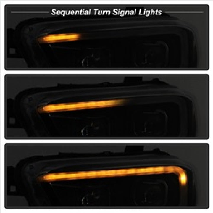 xTune Toyota Tacoma 16-18 DRL Light Bar Projector Headlights - Black PRO-JH-TTA16-LBDRL-BK - Bull Strap