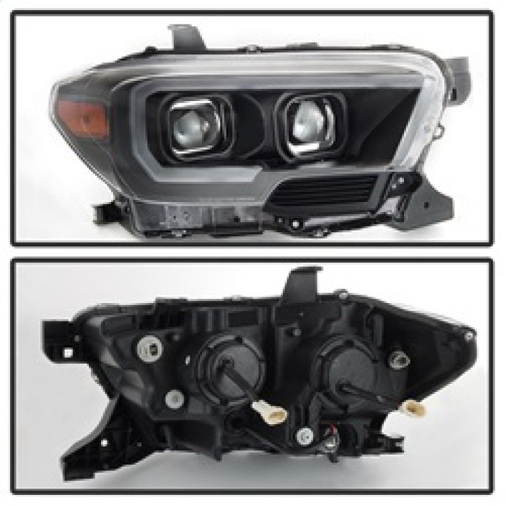 xTune Toyota Tacoma 16-18 DRL Light Bar Projector Headlights - Black PRO-JH-TTA16-LBDRL-BK - Bull Strap