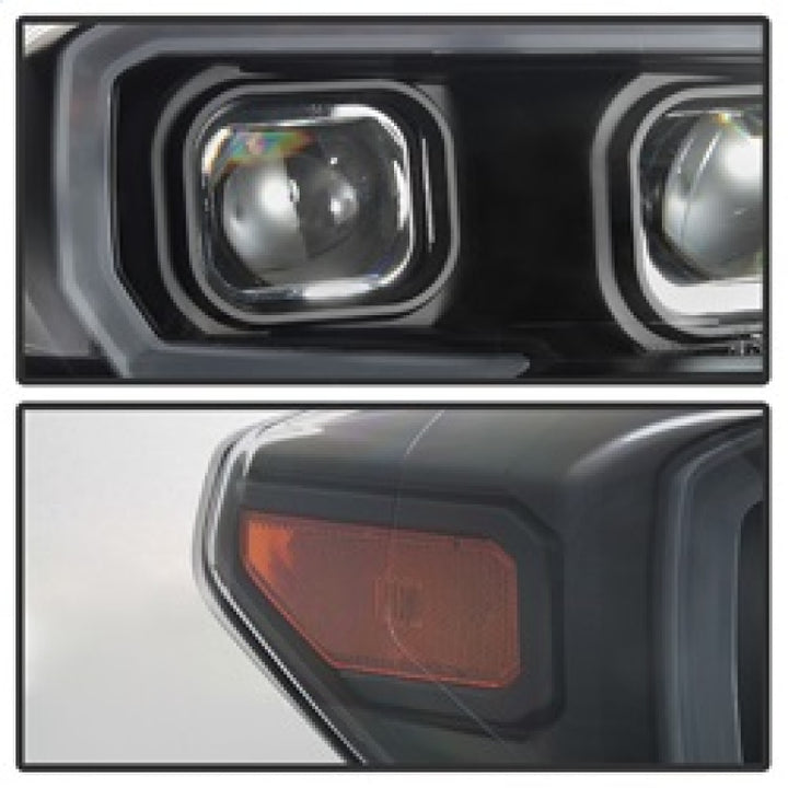 xTune Toyota Tacoma 16-18 DRL Light Bar Projector Headlights - Black PRO-JH-TTA16-LBDRL-BK - Bull Strap