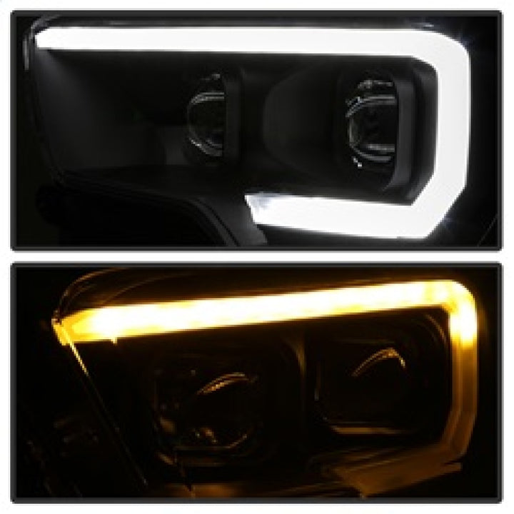 xTune Toyota Tacoma 16-18 DRL Light Bar Projector Headlights - Black PRO-JH-TTA16-LBDRL-BK - Bull Strap
