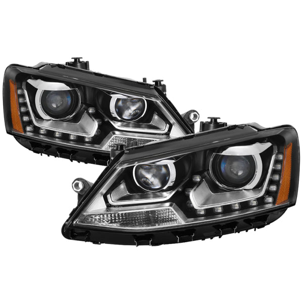 xTune Volkswagen Jetta 11-14 Halogen Model Only DRL Projector Headlights - Black PRO-JH-VJ11-DRL-BK - Bull Strap