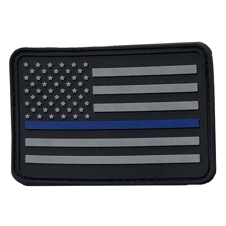 American Flag Patch PVC Rubber w/ Color Options - USA Flag Patch, Thin Blue Line Patch, Thin Red Line Patch 2" x 3" w/ Velcro/Hook backing - Bull Strap
