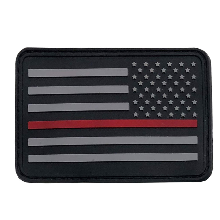 American Flag Patch PVC Rubber w/ Color Options - USA Flag Patch, Thin Blue Line Patch, Thin Red Line Patch 2" x 3" w/ Velcro/Hook backing - Bull Strap
