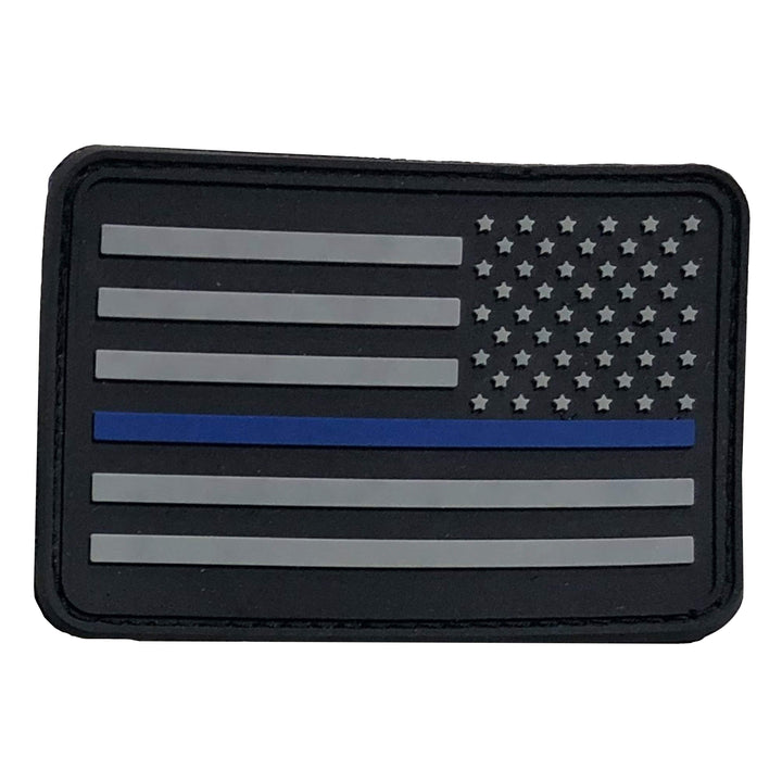 American Flag Patch PVC Rubber w/ Color Options - USA Flag Patch, Thin Blue Line Patch, Thin Red Line Patch 2" x 3" w/ Velcro/Hook backing - Bull Strap