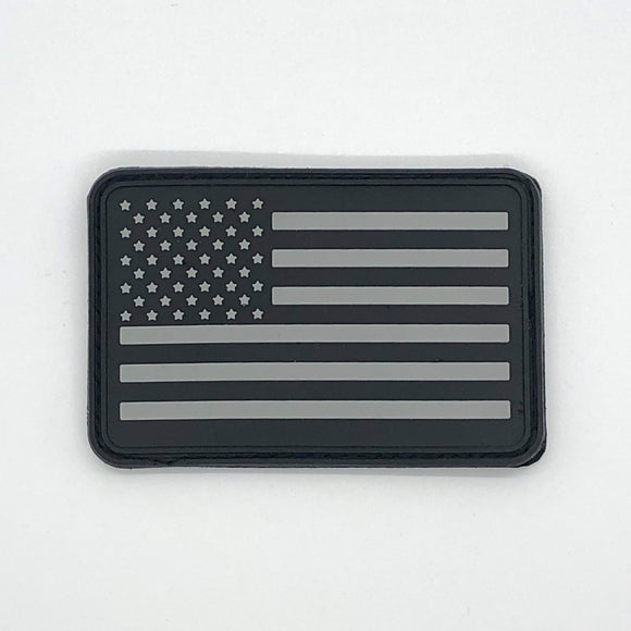 American Flag Patch, Subdued Grey, PVC Rubber, 2