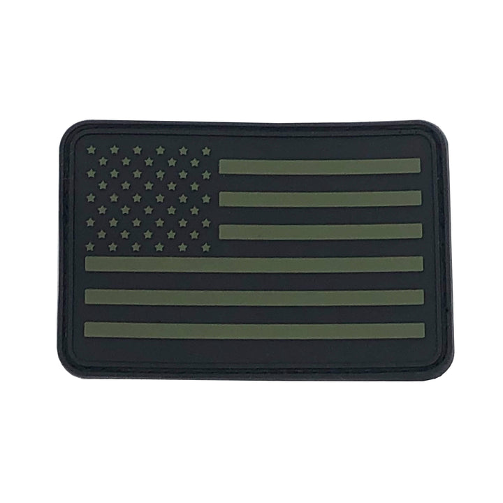American Flag Patches, Choose Style, PVC Rubber, 2" x 3" w/ Velcro/Hook backing - Bull Strap
