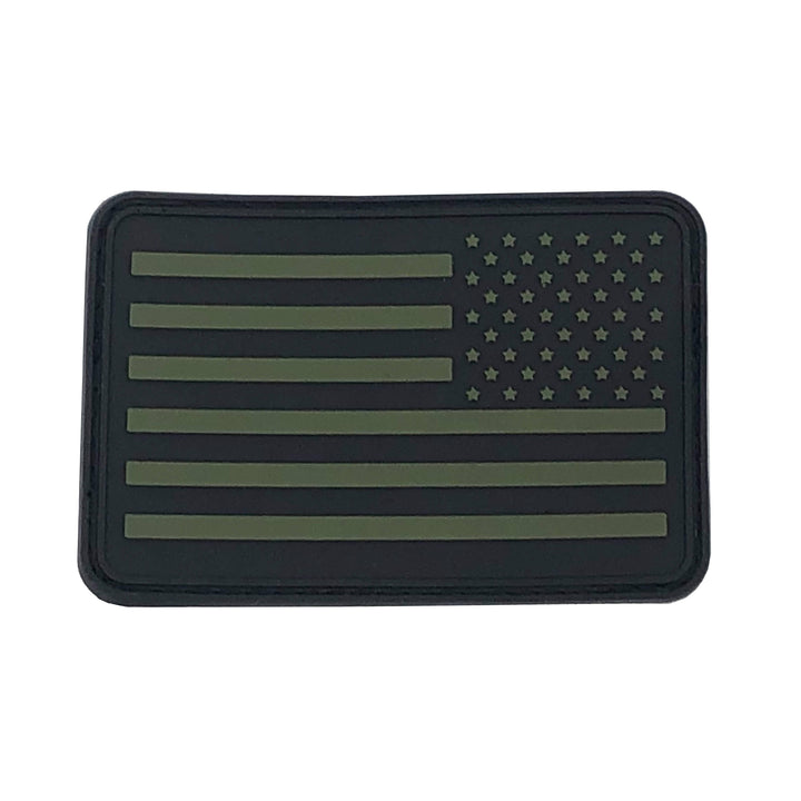 American Flag Patches, Choose Style, PVC Rubber, 2" x 3" w/ Velcro/Hook backing - Bull Strap
