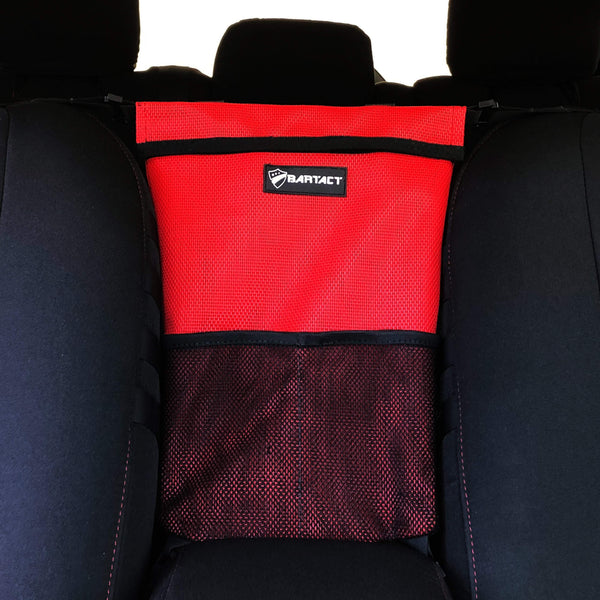 Automobile Seat Storage Bag Pet Barrier Organizer for vehicles Sun Shade Mesh Bartact (Pat Pend) - Bull Strap