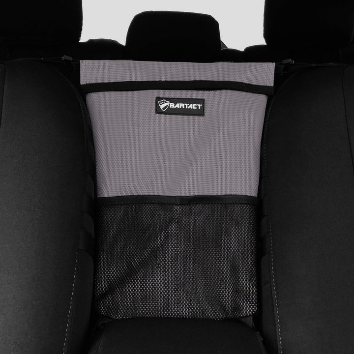 Automobile Seat Storage Bag Pet Barrier Organizer for vehicles Sun Shade Mesh Bartact (Pat Pend) - Bull Strap