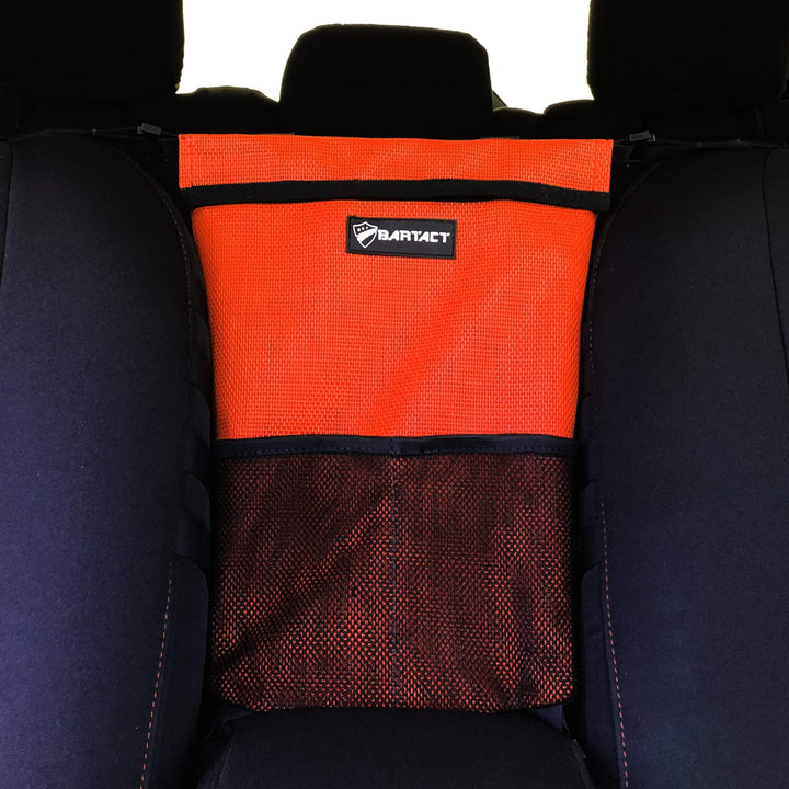 Automobile Seat Storage Bag Pet Barrier Organizer for vehicles Sun Shade Mesh Bartact (Pat Pend) - Bull Strap