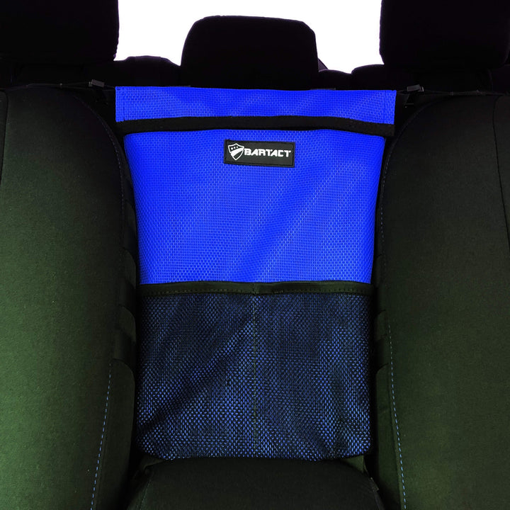 Automobile Seat Storage Bag Pet Barrier Organizer for vehicles Sun Shade Mesh Bartact (Pat Pend) - Bull Strap