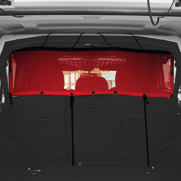 Bartact Cargo/Pet Barrier Divider Shade- Jeep Wrangler JLU Rear Bench Upper (PAT PENDING) - Bull Strap
