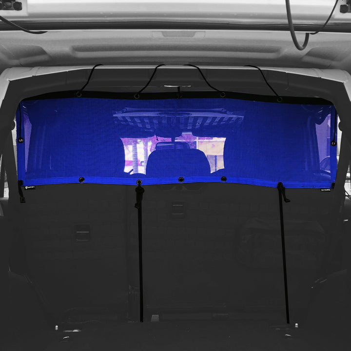 Bartact Cargo/Pet Barrier Divider Shade- Jeep Wrangler JLU Rear Bench Upper (PAT PENDING) - Bull Strap