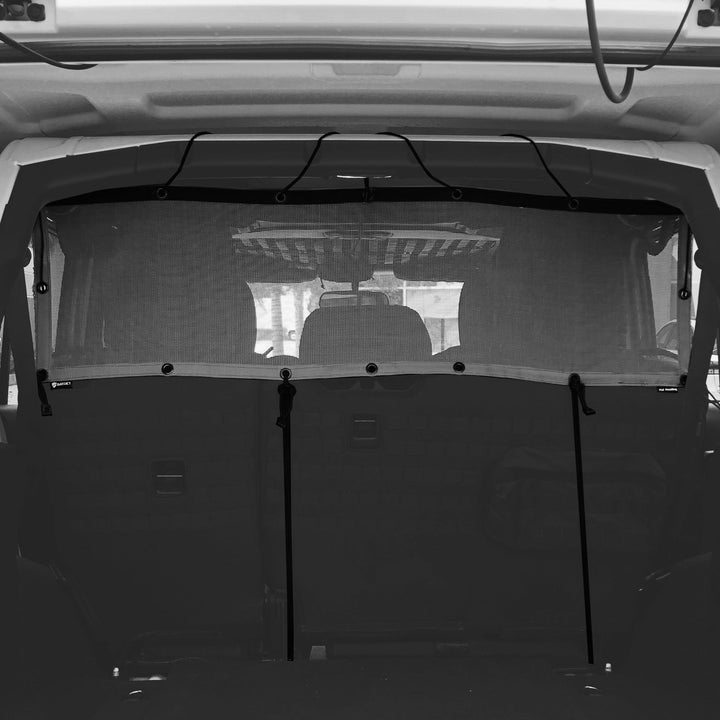 Bartact Cargo/Pet Barrier Divider Shade- Jeep Wrangler JLU Rear Bench Upper (PAT PENDING) - Bull Strap