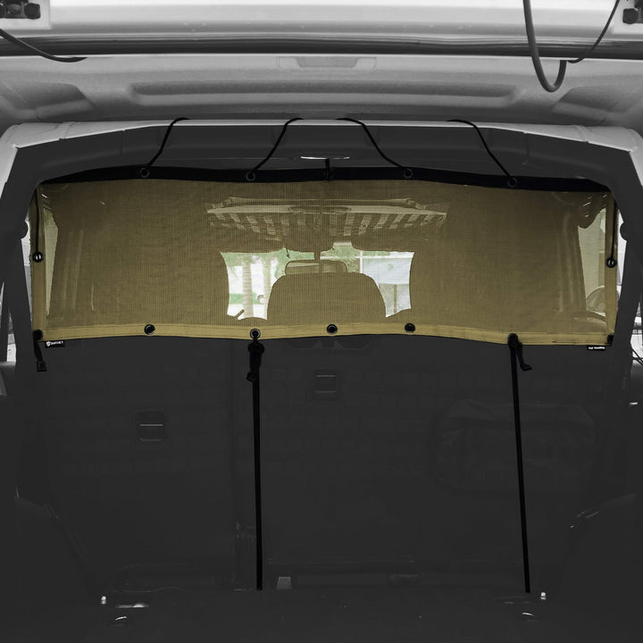 Bartact Cargo/Pet Barrier Divider Shade- Jeep Wrangler JLU Rear Bench Upper (PAT PENDING) - Bull Strap