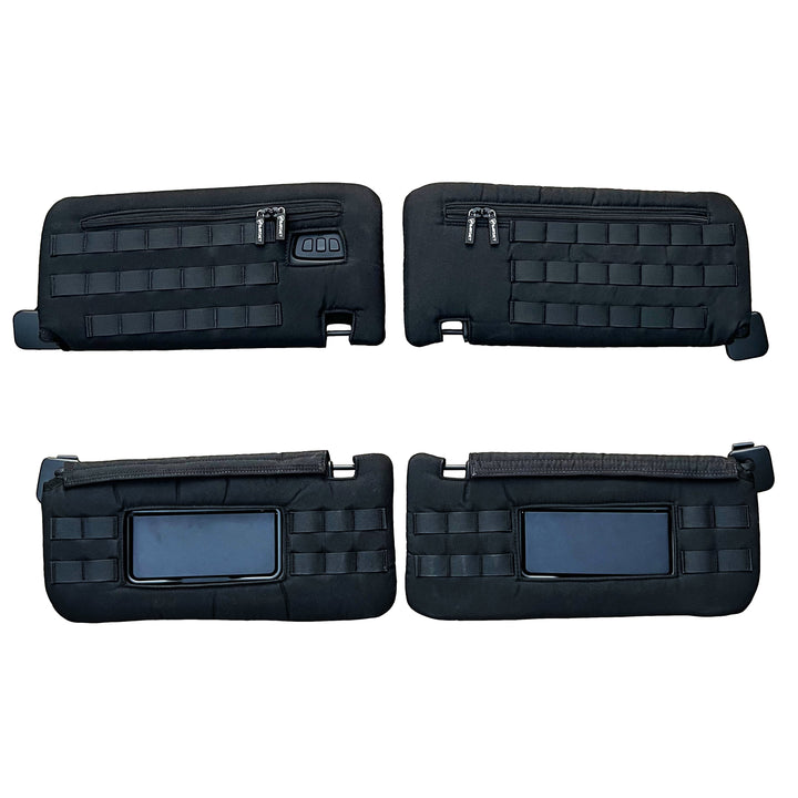 Bronco Accessories Visor Covers w/ MOLLE for Ford Bronco 2021 2022 2023 Full-Size Sun Visor Panel Storage Bartact (Pat Pending) - FRONT PAIR - Bull Strap