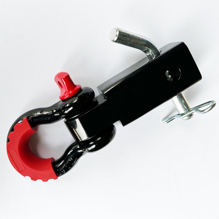 Bull Strap 2" Hitch Receiver w/ 3/4" 5T D-Ring Shackle, Isolators, Washers, & Pin - Bull Strap