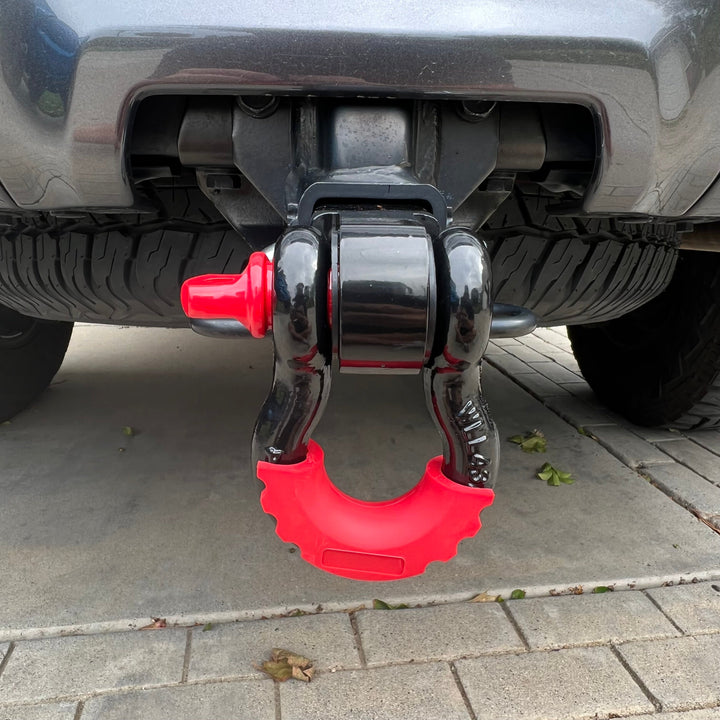 Bull Strap 2" Hitch Receiver w/ 3/4" 5T D-Ring Shackle, Isolators, Washers, & Pin - Bull Strap