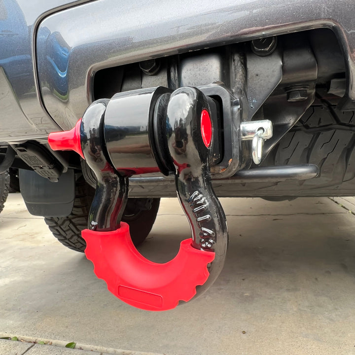 Bull Strap 2" Hitch Receiver w/ 3/4" 5T D-Ring Shackle, Isolators, Washers, & Pin - Bull Strap