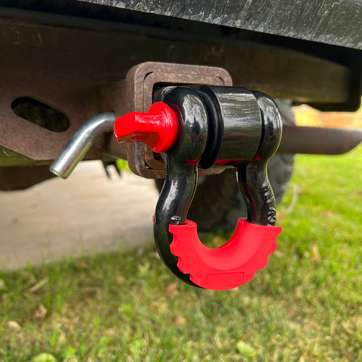 Bull Strap 2" Hitch Receiver w/ 3/4" 5T D-Ring Shackle, Isolators, Washers, & Pin - Bull Strap