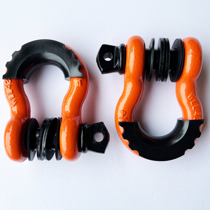 Bull Strap 3/4" 5T D-Ring Shackle Kit w/ Isolators & Washers - qty 2 - Bull Strap