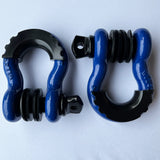 Bull Strap 3/4" 5T D-Ring Shackle Kit w/ Isolators & Washers - qty 2 - Bull Strap