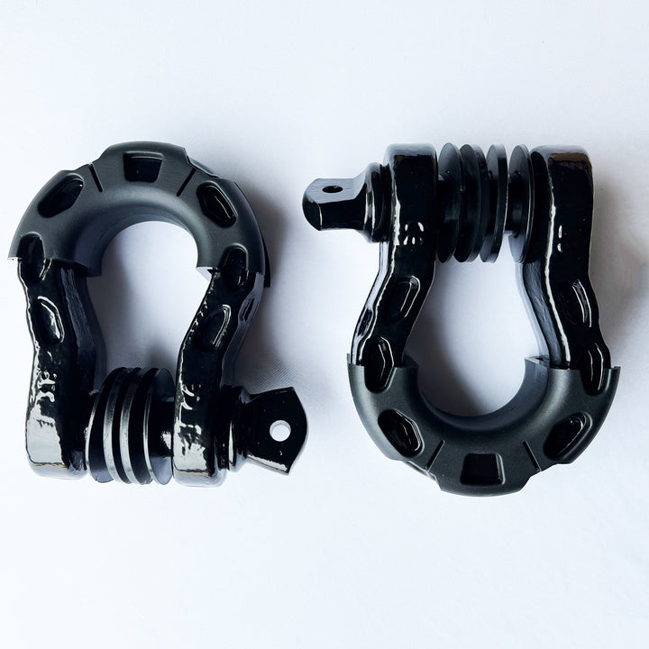Bull Strap 3/4" HEAVY DUTY 8T D-Ring Shackles Kit w/ Isolators & Washers - qty 2 - Bull Strap