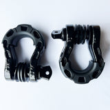 Bull Strap 3/4" HEAVY DUTY 8T D-Ring Shackles Kit w/ Isolators & Washers - qty 2 - Bull Strap