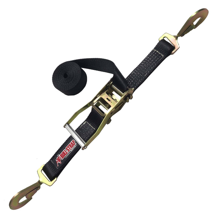 Bull Strap Ratchet Tie Down Strap, Heavy Duty, w/ Twist Snap Hooks 2" x 12' 10,000 LB - Bull Strap