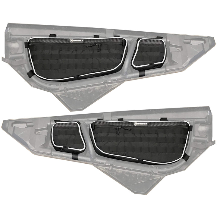 Can Am X3 Door Bags, FRONT Pair (Driver and Passenger) w/ PALS / MOLLE and lockable interior pistol pocket, Bartact - Bull Strap