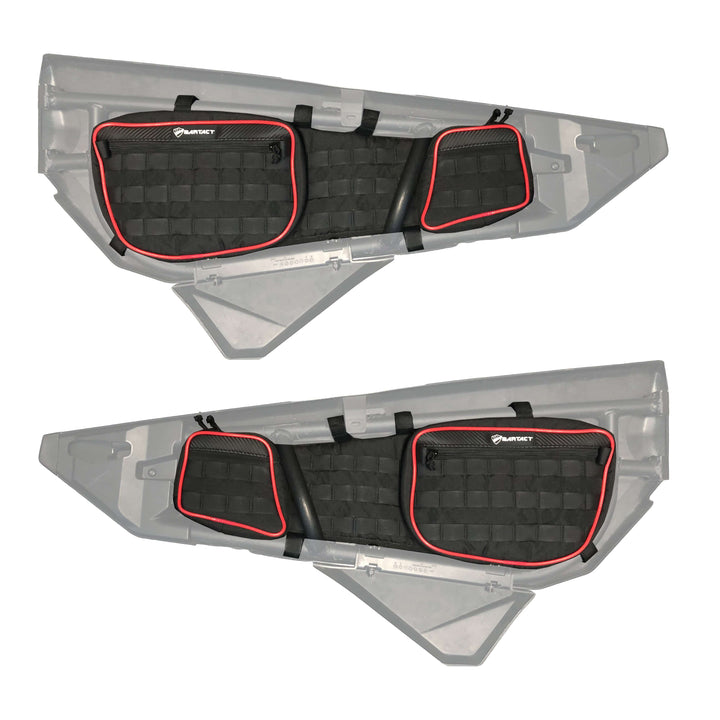 Can Am X3 Door Bags, FRONT Pair (Driver and Passenger) w/ PALS / MOLLE and lockable interior pistol pocket, Bartact - Bull Strap