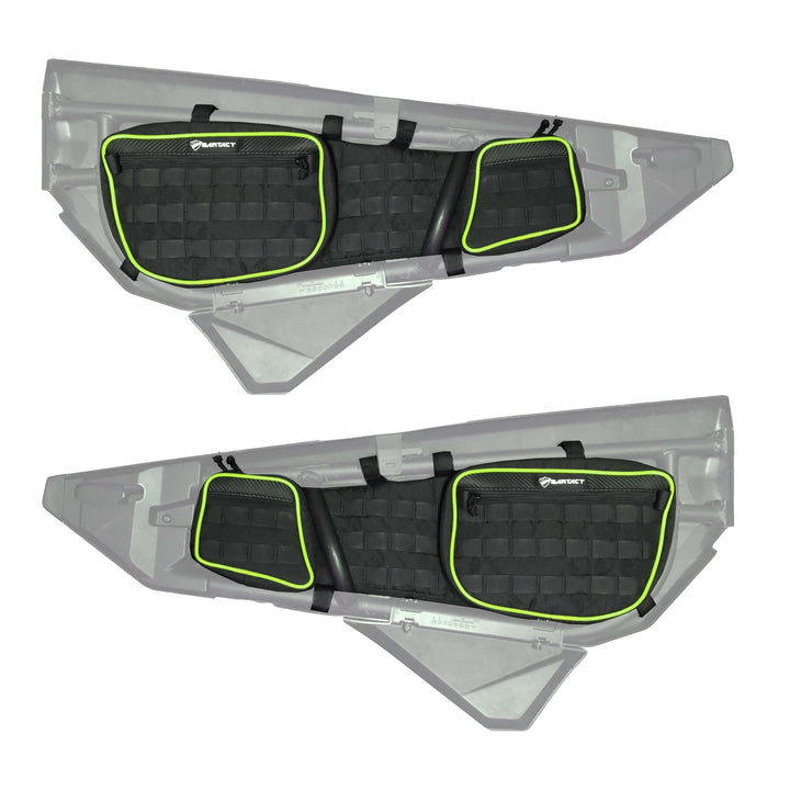 Can Am X3 Door Bags, FRONT Pair (Driver and Passenger) w/ PALS / MOLLE and lockable interior pistol pocket, Bartact - Bull Strap