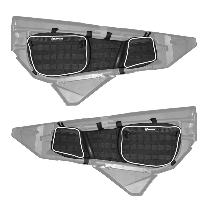 Can Am X3 Door Bags, FRONT Pair (Driver and Passenger) w/ PALS / MOLLE and lockable interior pistol pocket, Bartact - Bull Strap