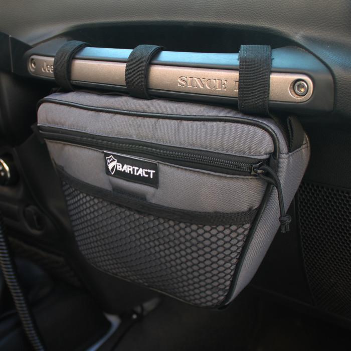 Dash Storage Bag for Jeep Wrangler, Gladiator, UTV, RZR, X3 Passenger grab handle - by Bartact - Bull Strap