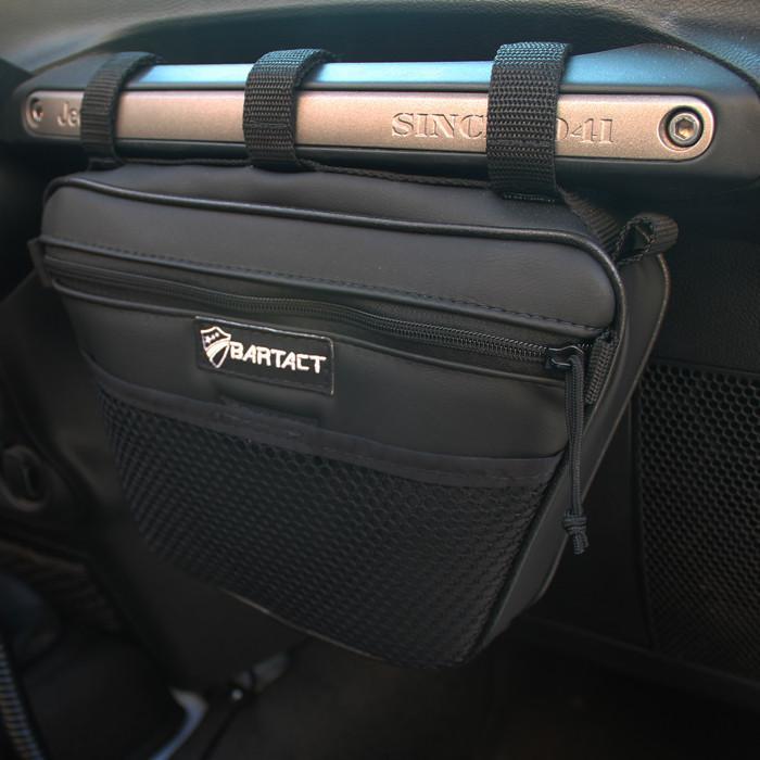 Dash Storage Bag for Jeep Wrangler, Gladiator, UTV, RZR, X3 Passenger grab handle - by Bartact - Bull Strap