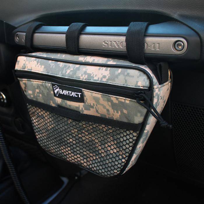 Dash Storage Bag for Jeep Wrangler, Gladiator, UTV, RZR, X3 Passenger grab handle - by Bartact - Bull Strap