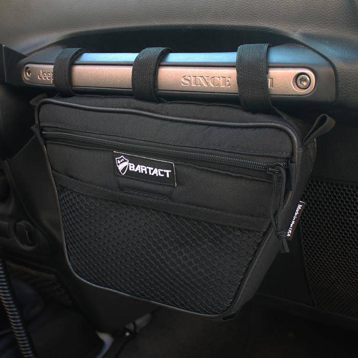 Dash Storage Bag for Jeep Wrangler, Gladiator, UTV, RZR, X3 Passenger grab handle - by Bartact - Bull Strap