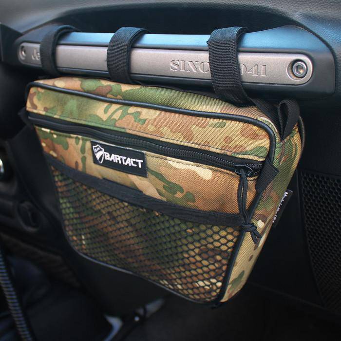 Dash Storage Bag for Jeep Wrangler, Gladiator, UTV, RZR, X3 Passenger grab handle - by Bartact - Bull Strap