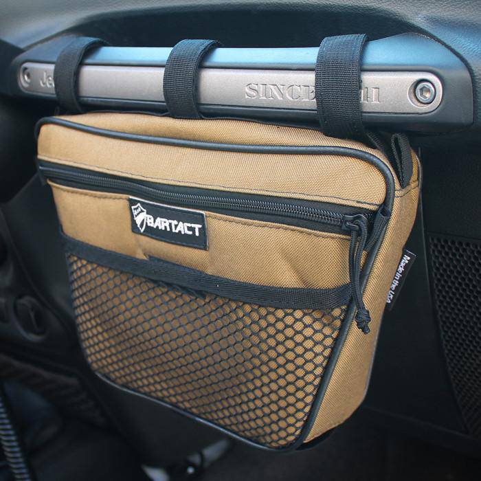 Dash Storage Bag for Jeep Wrangler, Gladiator, UTV, RZR, X3 Passenger grab handle - by Bartact - Bull Strap