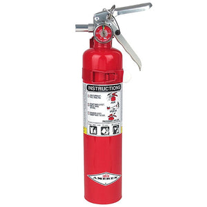 Fire Extinguisher - Amerex B417T, 2.5lb ABC Dry Chemical Class A B C Fire Extinguisher, with Wall Bracket - Bull Strap