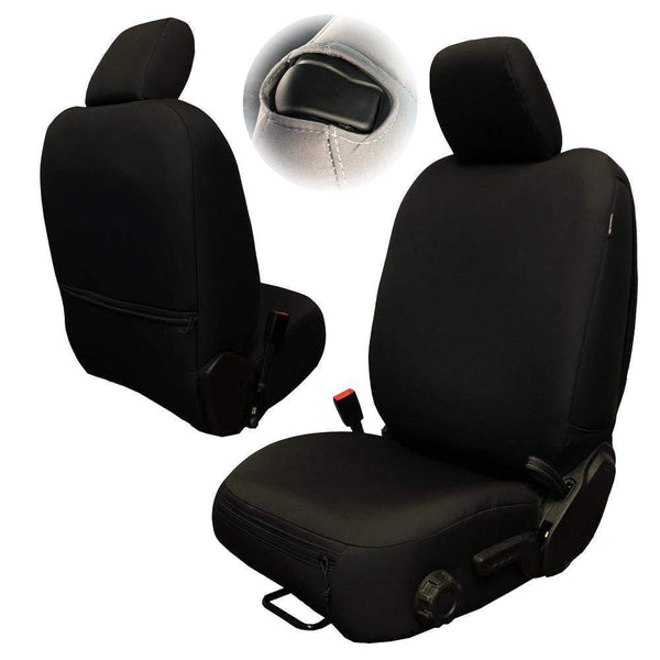 Front Seat Covers for Jeep Wrangler JL 2018-23 2 Door BARTACT Base Line Performance Front Seat Covers (PAIR) - 2 DOOR ONLY (NOT for Mojave or 392 Edition) - Bull Strap