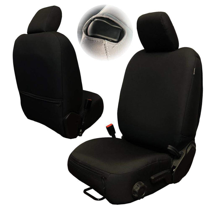 Front Seat Covers for Jeep Wrangler JL 2018-23 2 Door BARTACT Base Line Performance Front Seat Covers (PAIR) - 2 DOOR ONLY (NOT for Mojave or 392 Edition) - Bull Strap
