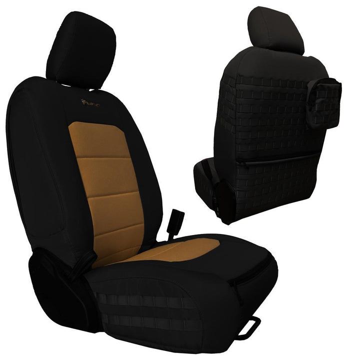 Front Tactical Seat Covers for Jeep Gladiator 2019-23 JT BARTACT - (PAIR) w/ MOLLE - (NOT for Mojave or 392 Edition) - Bull Strap