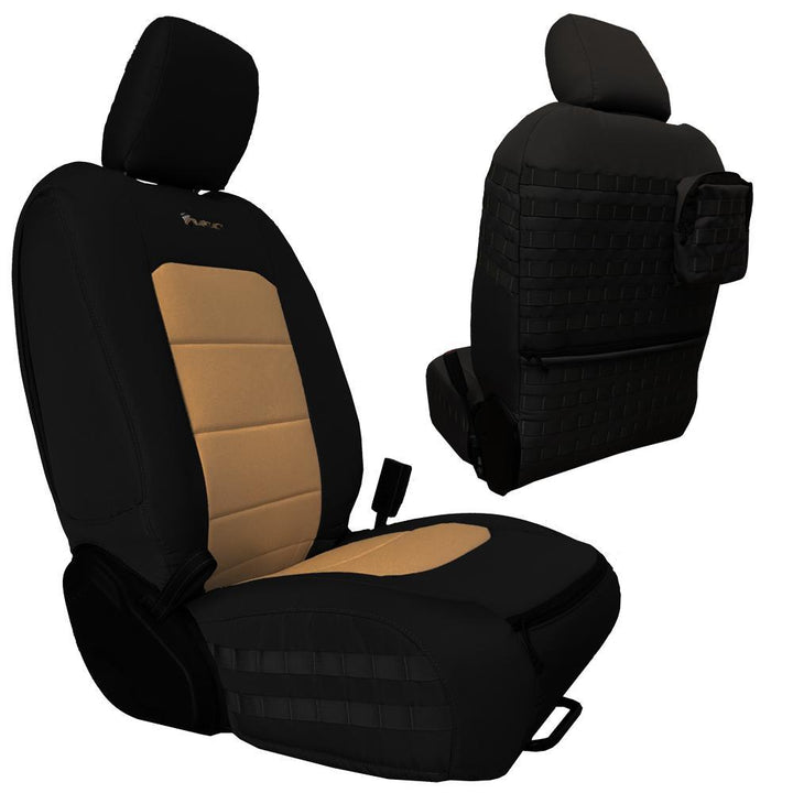 Front Tactical Seat Covers for Jeep Gladiator 2019-23 JT BARTACT - (PAIR) w/ MOLLE - (NOT for Mojave or 392 Edition) - Bull Strap