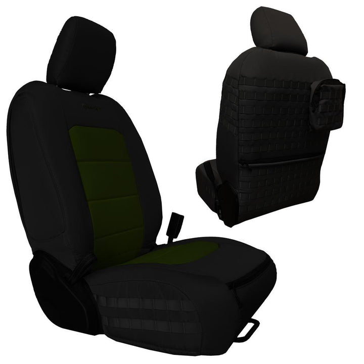 Front Tactical Seat Covers for Jeep Gladiator 2019-23 JT BARTACT - (PAIR) w/ MOLLE - (NOT for Mojave or 392 Edition) - Bull Strap