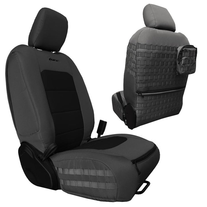 Front Tactical Seat Covers for Jeep Gladiator 2019-23 JT BARTACT - (PAIR) w/ MOLLE - (NOT for Mojave or 392 Edition) - Bull Strap